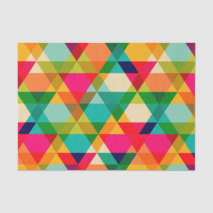 Bold Colourful Bright Geometric Triangle Pattern Tissue Paper