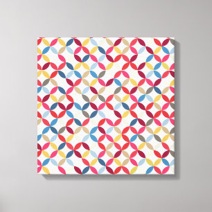 Bold colourful circular pattern canvas print