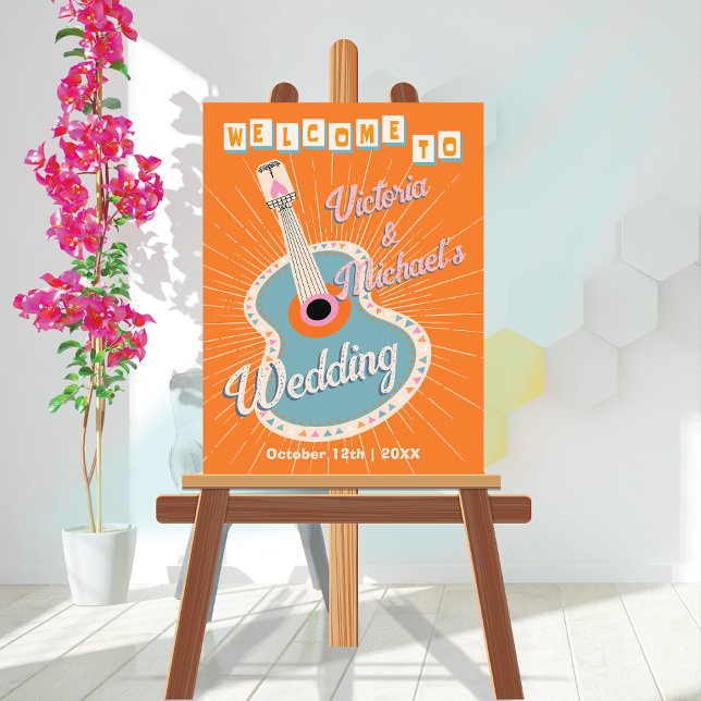 Bold Colourful Cowboy Western Guitar Welcome Sign (Creator Uploaded)