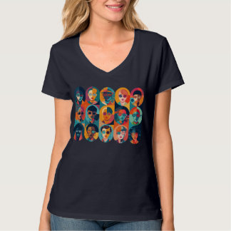 Bold, colourful faces celebrating individuality T-Shirt