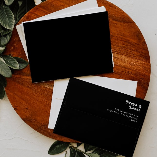 Bold Colourful Floral | Black Wedding Invitation Envelope (Creator Uploaded)