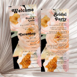 Bold Colourful Floral | Black Wedding Program Programme<br><div class="desc">This bold colourful floral | black wedding program will go wonderfully with your bright modern botanical wedding. The large watercolor blush pink, burnt orange, dusty rose flowers, and glimpses of peaches or apricot within the greenery give this design a vibrant, elegant boho garden feel. The unique design has a romantic...</div>