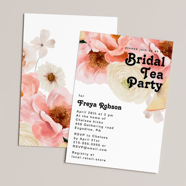 Bold Colourful Floral | Bridal Tea Party Invitation (Creator Uploaded)