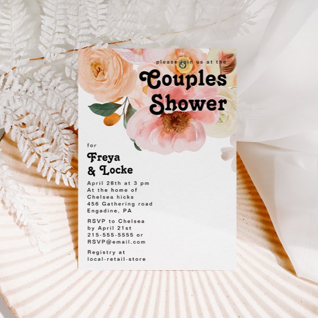 Bold Colourful Floral | Couples Shower Invitation (Creator Uploaded)