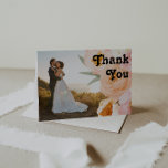Bold Colourful Floral | Folded Photo Thank You Car<br><div class="desc">This bold colourful floral | folded photo thank you card will go wonderfully with your bright modern botanical wedding. The large watercolor blush pink, burnt orange, dusty rose flowers, and slices of peach tucked within the greenery give this design a vibrant, elegant boho garden feel. The unique design has a...</div>