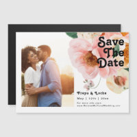 Bold Colourful Floral | Horizontal Save The Date