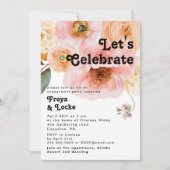 Bold Colourful Floral | Let's Celebrate Invitation (Front)