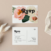 Bold Colourful Floral | Menu Choice RSVP Postcard