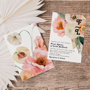 Bold Colourful Floral Monogram Wedding Invitatio Invitation