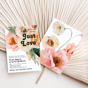 Bold Colourful Floral Nothing Fancy Wedding Invitation