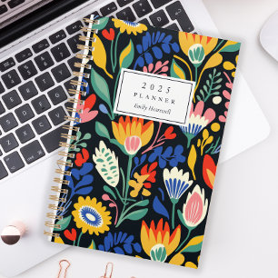 Bold Colourful Floral Pattern Personalised 2025 Planner