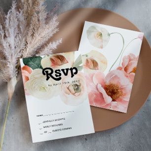 Bold Colourful Floral RSVP Card