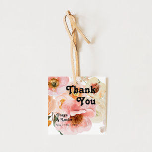 Bold Colourful Floral   Thank You Favour Tags