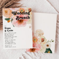 Bold Colourful Floral | Wedding Brunch Invitation