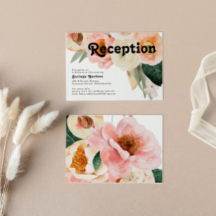 Bold Colourful Floral   Wedding Reception Card