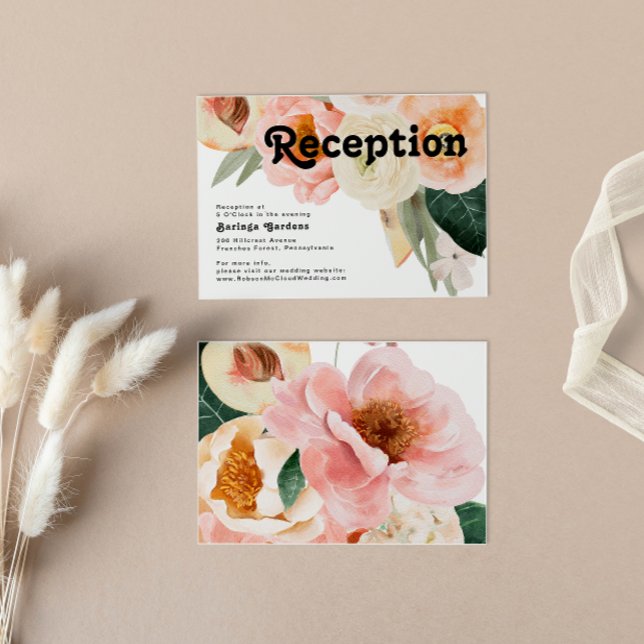 Bold Colourful Floral | Wedding Reception Card (Creator Uploaded)