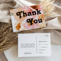 Bold Colourful Floral | Wedding Thank You Postcard