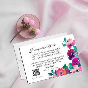 Bold Colourful Florals wishing Enclosure Card