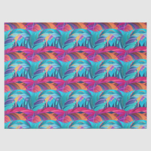 Bold colourful foliage feathers tissue paper
