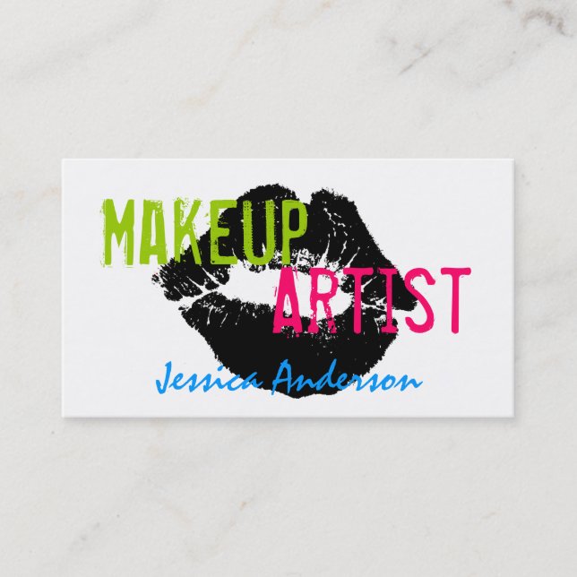 Bold & Colourful Makeup Artist Business Card (Front)