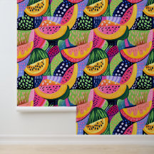 Bold Colourful Melon Summer Fruits Painting