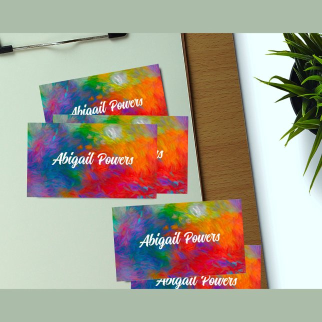 bold colourful modern abstract art red and blue business card (Creator Uploaded)