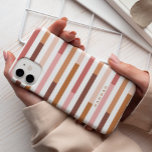 Bold Colourful Modern Stripes Case-Mate iPhone Cas Case-Mate iPhone 14 Pro Case<br><div class="desc">Bold stripes in pink,  blush,  clay,  brown,  tan,  rust and terracotta. This phone case is stylish and modern,  featuring your name or personalised message.</div>