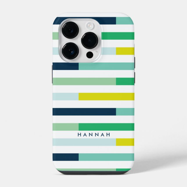 Bold Colourful Modern Stripes iPhone Case (Back)