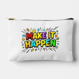 Bold colourful motivational quote accessory pouch