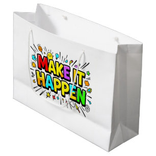 Bold colourful motivational quote large gift bag