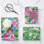 Bold Colourful Pink Tropical Foliage Summer  Wrapping Paper Sheet<br><div class="desc">Bold Colourful Pink Tropical Foliage Summer Wrapping Paper Sheets</div>