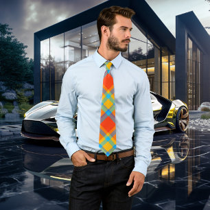 Bold Colourful Plaid Pattern Tie