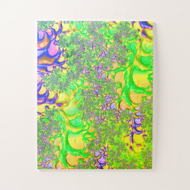 Bold Colourful Psychedelic Funky Acid Trip Fractal Jigsaw Puzzle (Vertical)