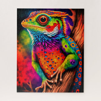 Bold Colourful Rainbow Lizards Gecko Fun Animal Jigsaw Puzzle