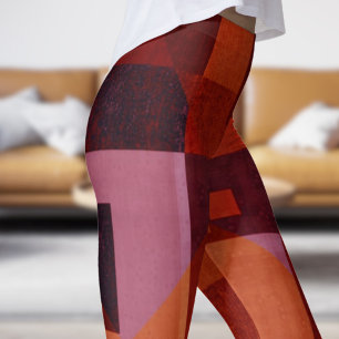 Bold Colourful Red Legs Abstract Print Leggings