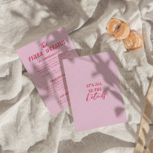 Bold colourful Retro Funky Modern Wedding Details  Enclosure Card