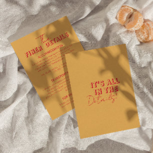 Bold colourful Retro Funky Modern Wedding Details  Enclosure Card