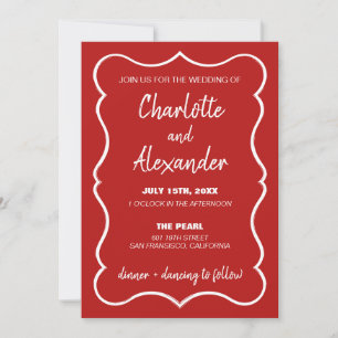 Bold Colourful Retro Funky Wedding Invitation
