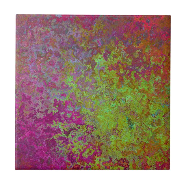 Bold, Colourful, Splatter Paint, Grunge Abstract Tile (Front)