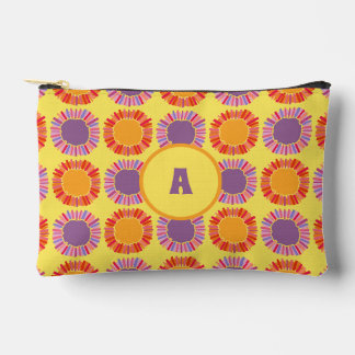 Bold Colourful Sun Rings Monogram Personalised Accessory Pouch