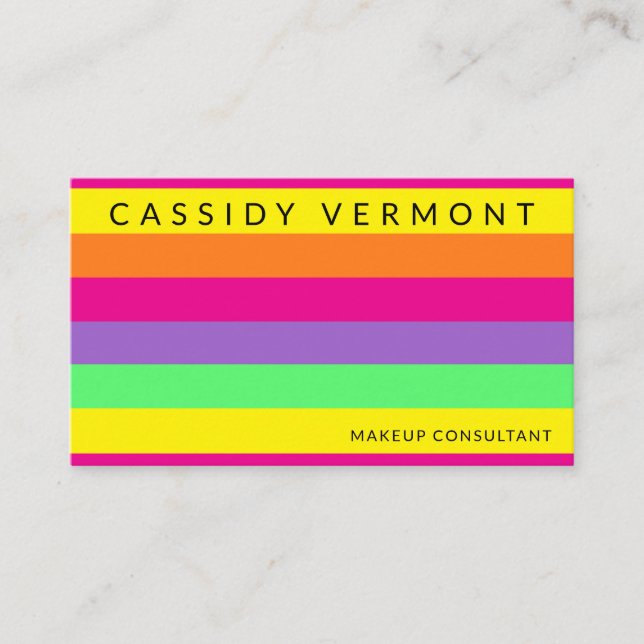 Bold Colourful Vibrant Beauty Makeup  Business Card (Front)