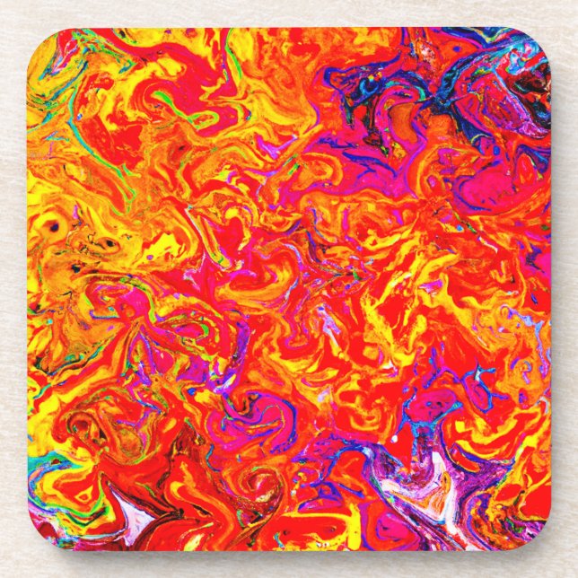 Bold Colours Abstract Design Coaster (Front)