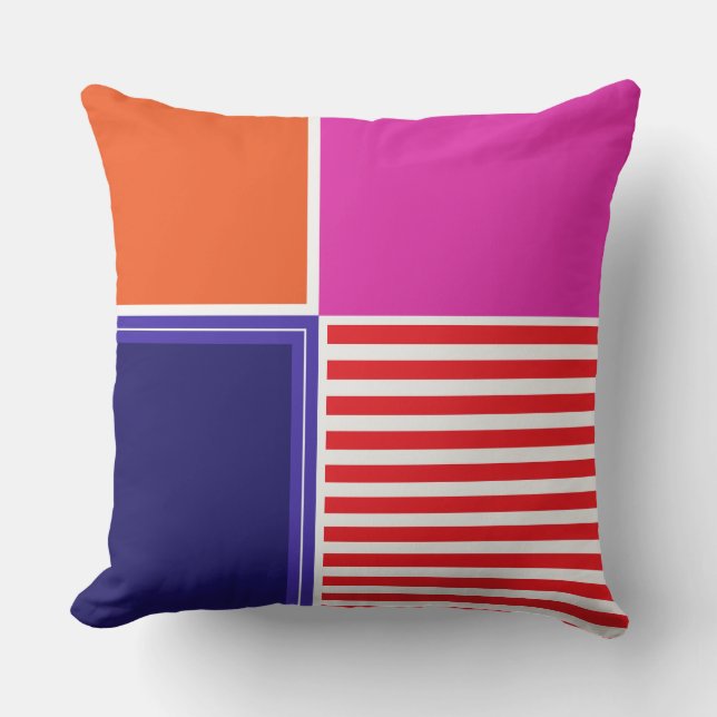 Bold colours, fine graphic design cushion (Front)