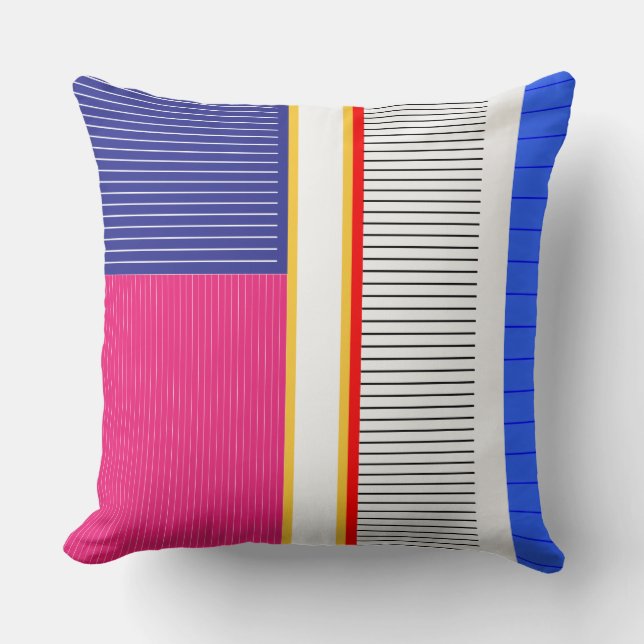 Bold colours, fine graphic design cushion (Front)
