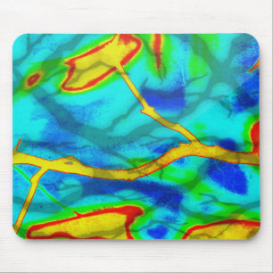 Bold Colours Leaves and Branches Abstract MousePad