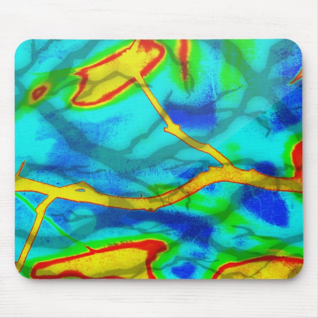 Bold Colours Leaves and Branches Abstract MousePad (Front)