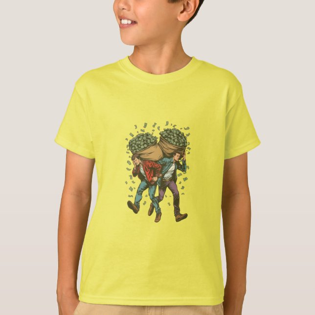 Bold Comic Style Cash Bag Graphic Tee (Front)