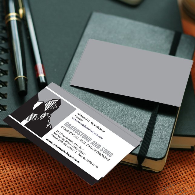 Bold Commercial Real Estate Business Card (Creator Uploaded)