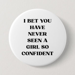 Bold Confident Girl Quote Typography – Feminist 7.5 Cm Round Badge