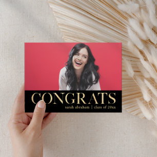 Bold Congrats Two Photo Graduation Party Invitation